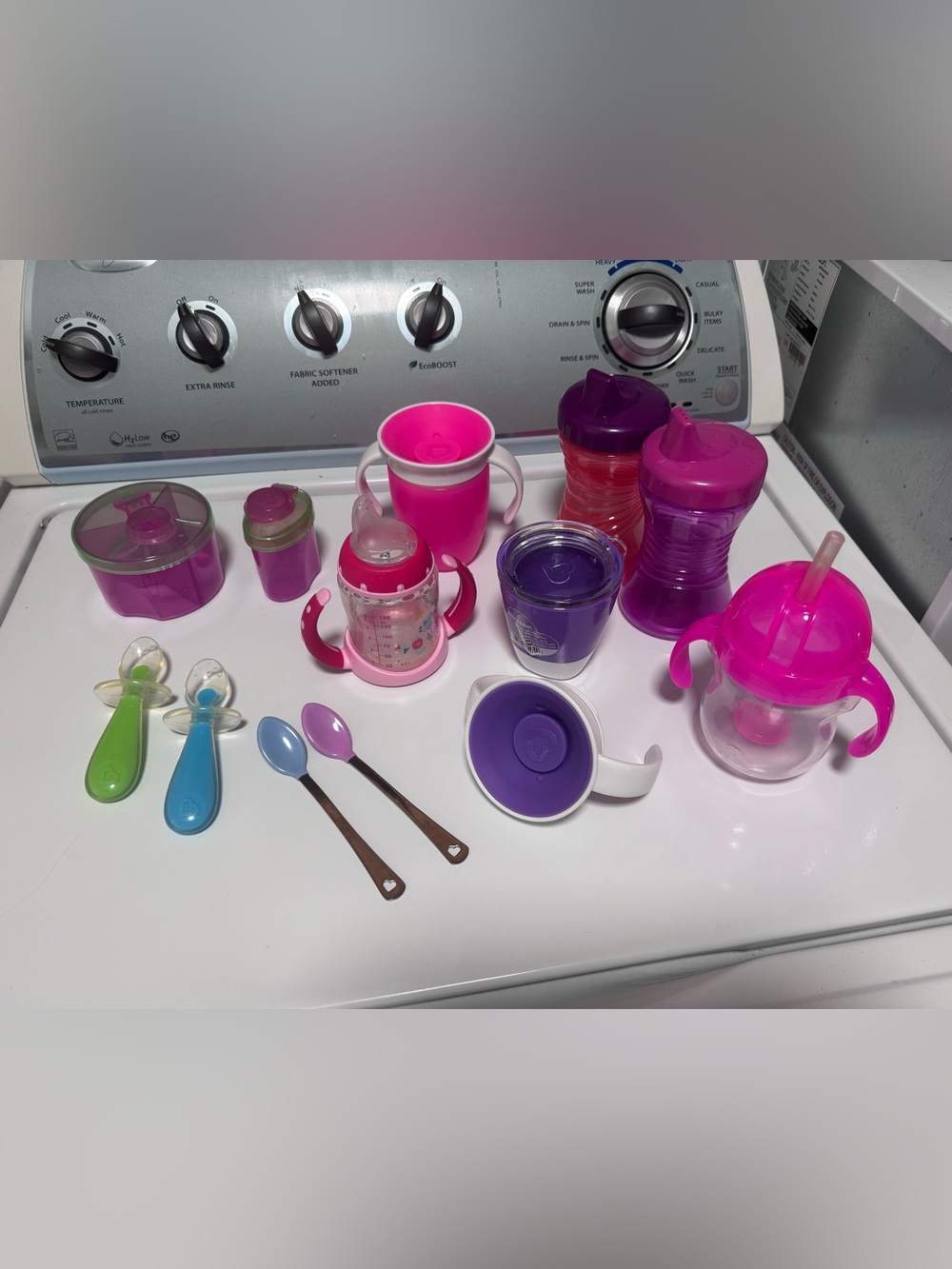 Baby Feeding Lot /  Pink & Purple / Variety Cups & Spoons!